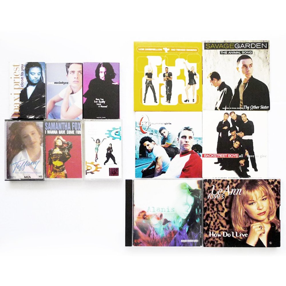 LOT 12 80s 90s CD/CASSETTE Singles/Albums LOS UMBRELLOS TIFFANY ALANIS MORISSETT